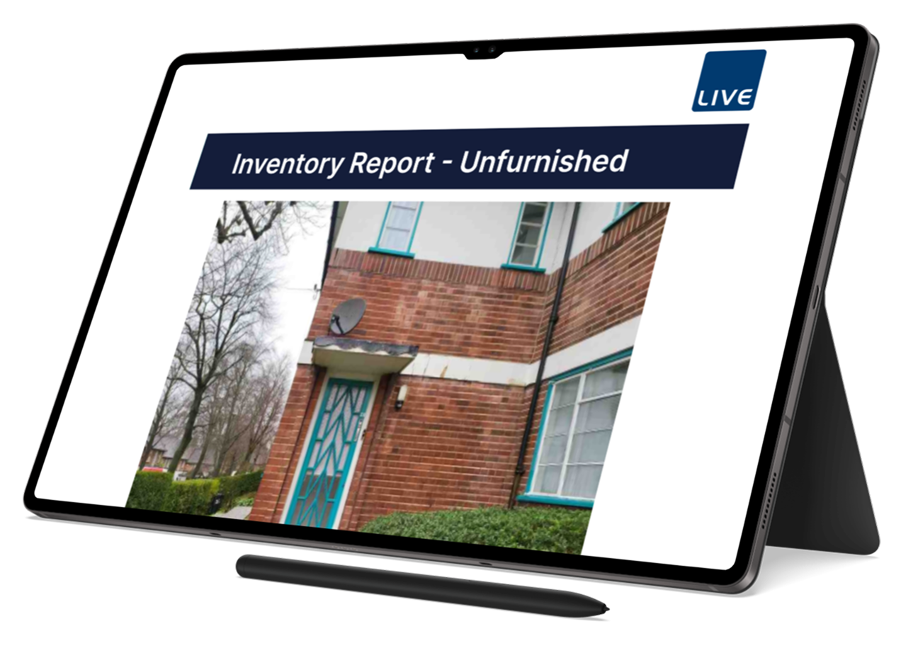 Tablet showing an inventory report